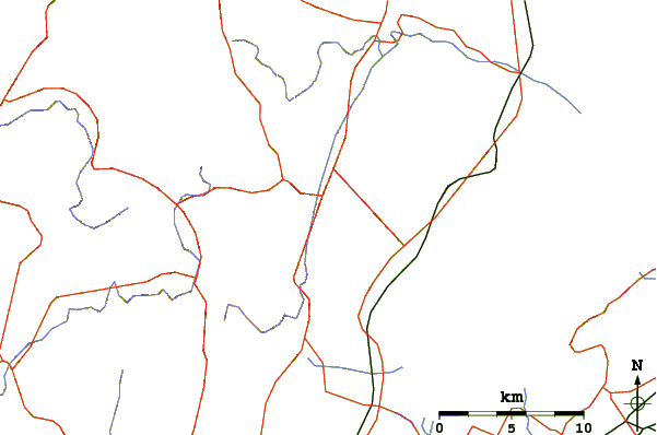 Roads and rivers around Mount Bunagatake