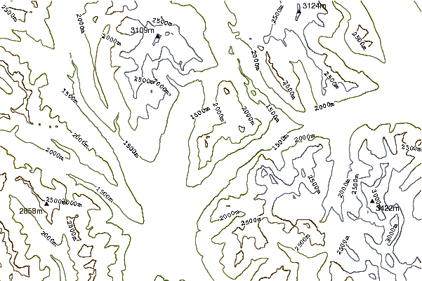 Mountain peaks around Mount Burgess