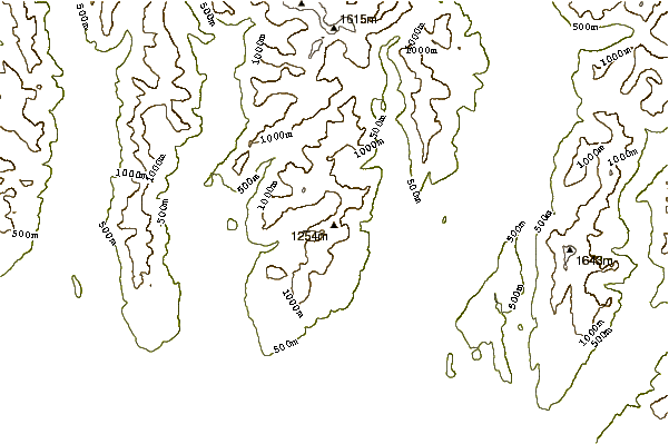 Mountain peaks around Mount Burke