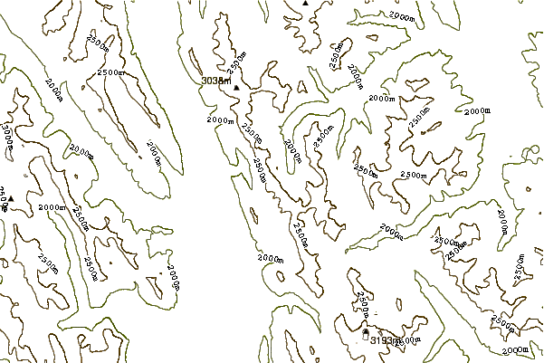 Mountain peaks around Mount Burney