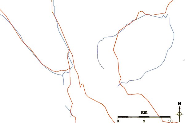 Roads and rivers around Mount Burney