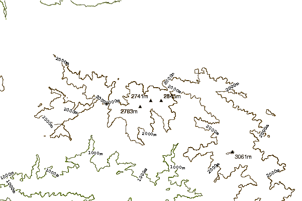 Mountain peaks around Mount Burnham