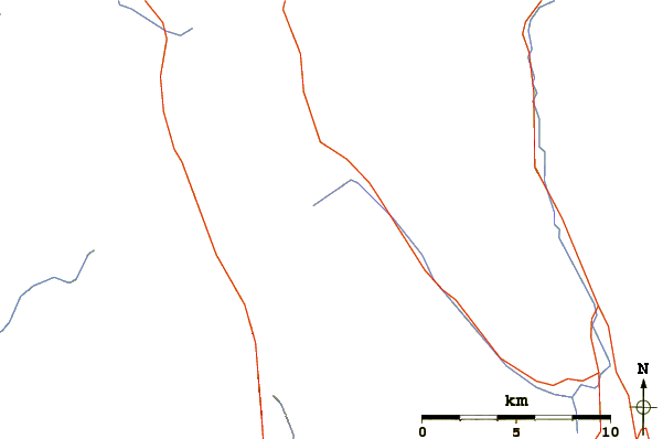 Roads and rivers around Mount Burstall