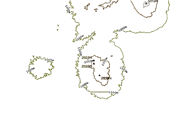 Mountain peaks around Mount Butak