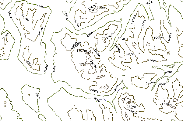 Mountain peaks around Mount Cain