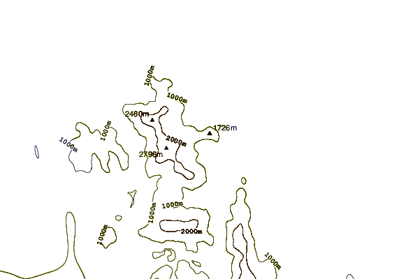 Mountain peaks around Mount Calais