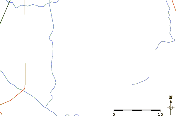 Roads and rivers around Mount Calowahcan