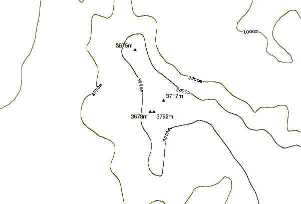 Mountain peaks around Mount Campbell