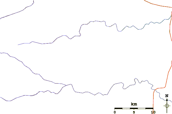 Roads and rivers around Mount Capulin