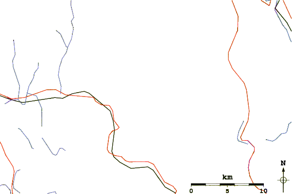 Roads and rivers around Mount Cardigan