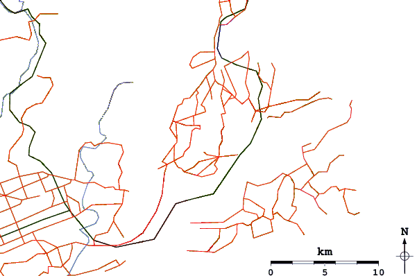 Roads and rivers around Kapukataumahaka