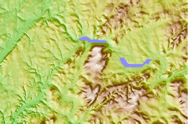 Surf breaks located close to Mount Carleton