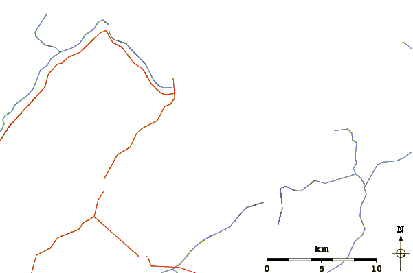 Roads and rivers around Mount Carleton