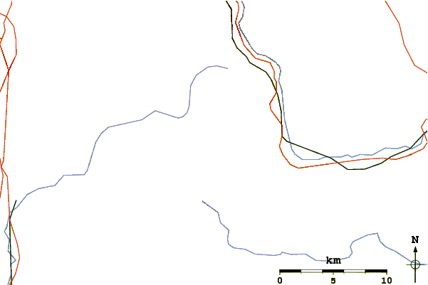 Roads and rivers around Mount Carrigain