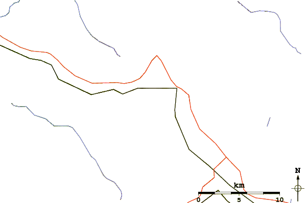 Roads and rivers around Mount Catherine (Washington)