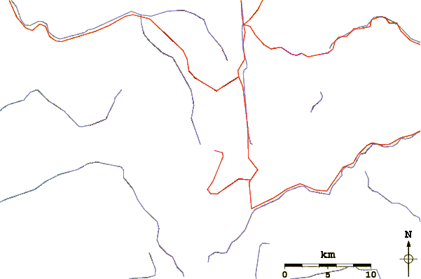 Roads and rivers around Mount Catherine