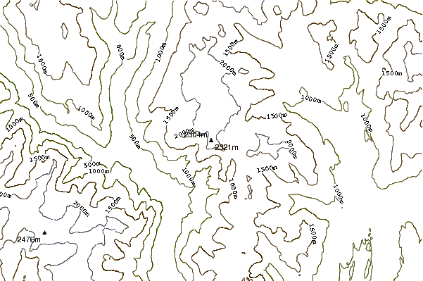 Mountain peaks around Mount Cayley