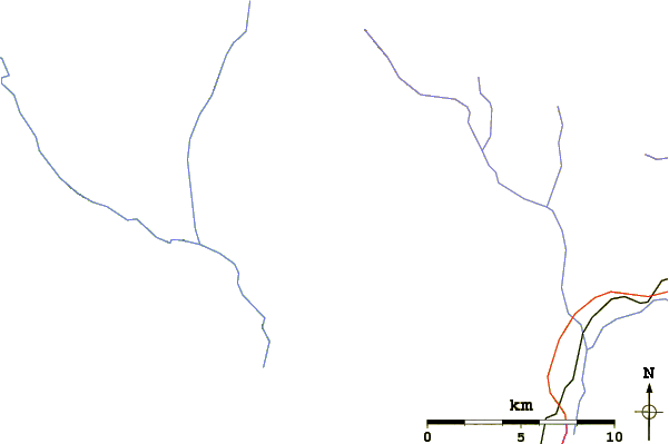 Roads and rivers around Mount Cayley