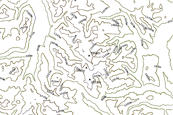 Mountain peaks around Mount Celeste (Rees Ridge)