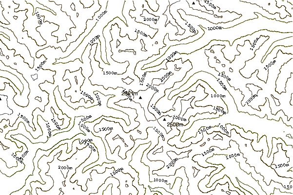 Mountain peaks around Mount Challenger