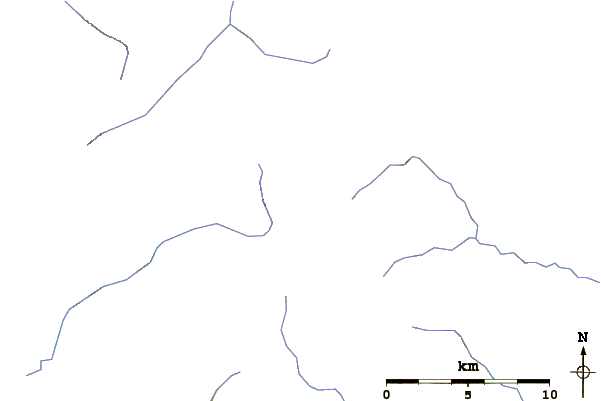 Roads and rivers around Mount Challenger