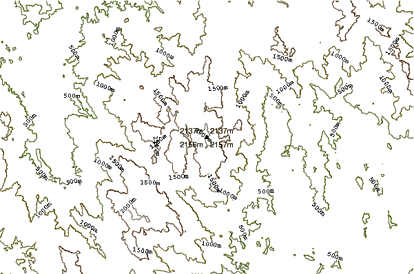 Mountain peaks around Mount Chamah