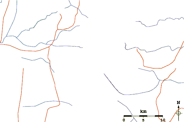 Roads and rivers around Mount Champaquí