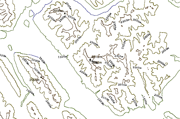 Mountain peaks around Mount Charles Stewart