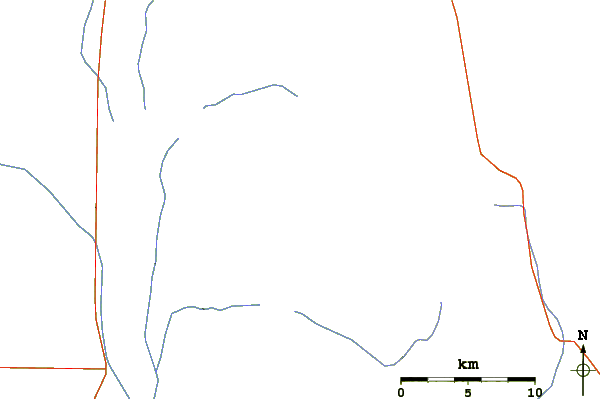 Roads and rivers around Mount Charleston