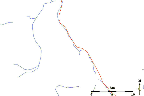 Roads and rivers around Mount Chephren