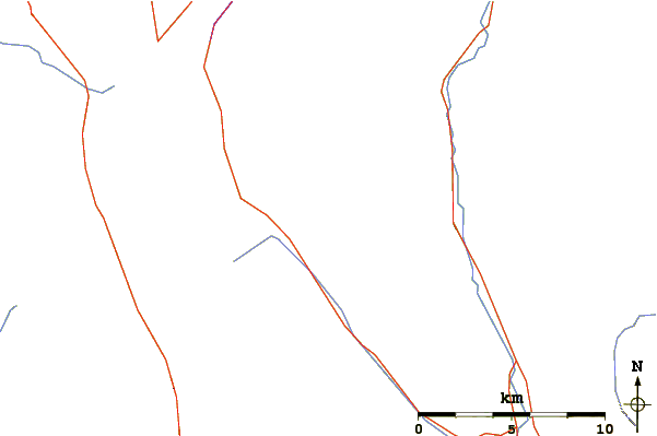 Roads and rivers around Mount Chester