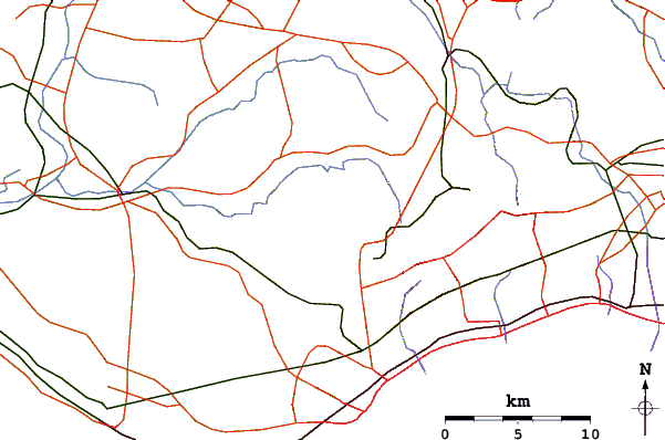 Roads and rivers around Mount Chigogabaka