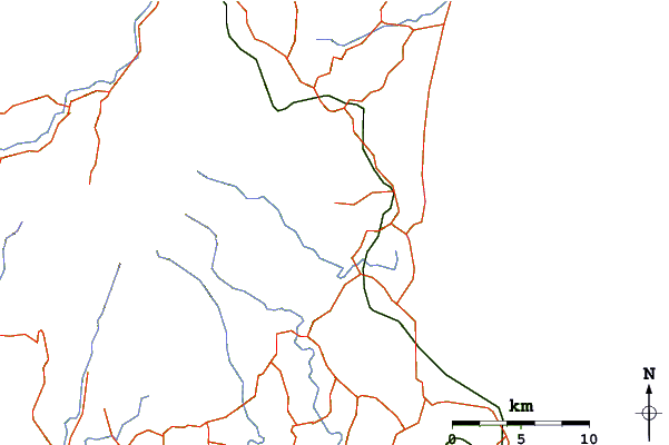 Roads and rivers around Mount Chincogan