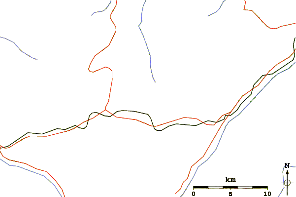 Roads and rivers around Mount Chitokaniushi