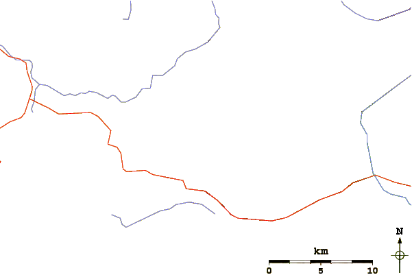 Roads and rivers around Mount Chittenden