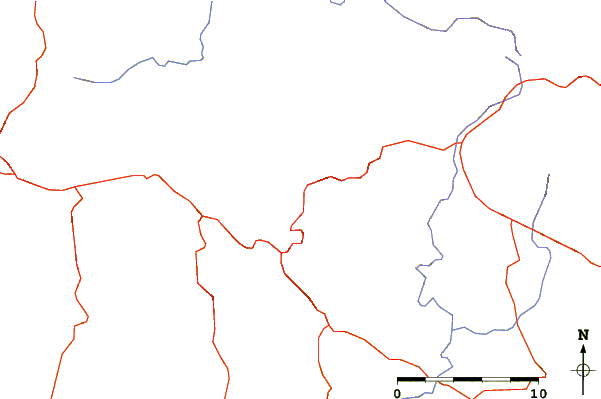 Roads and rivers around Mount Cholomon