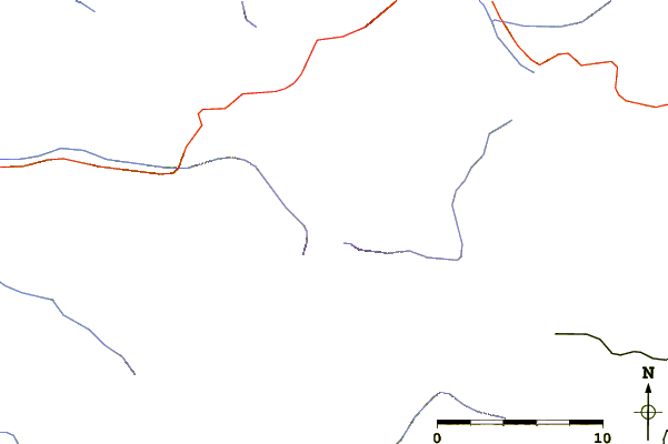 Roads and rivers around Mount Chūbetsu