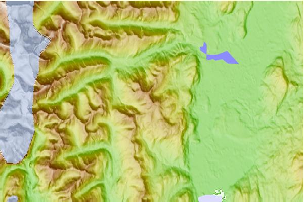 Surf breaks located close to Mount Clague (Howson Range)