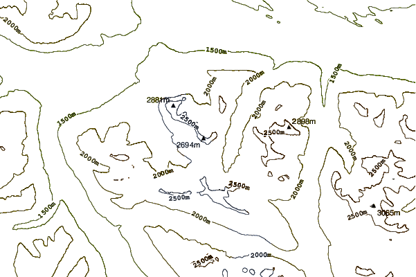 Mountain peaks around Mount Clairvaux