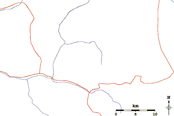 Roads and rivers around Mount Clarence King