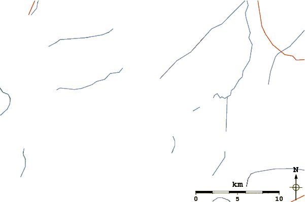 Roads and rivers around Mount Cleveland (Montana)