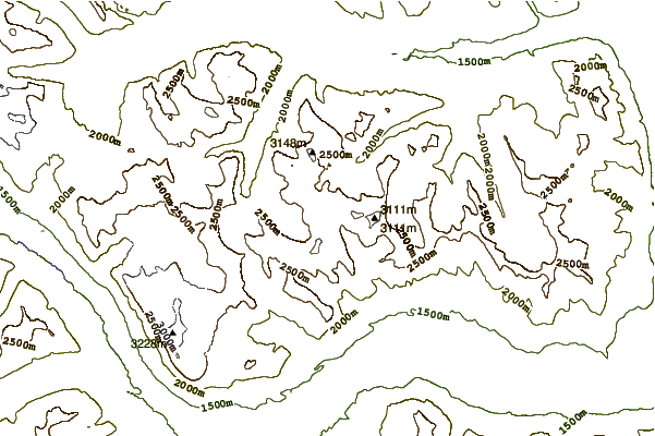 Mountain peaks around Mount Cline