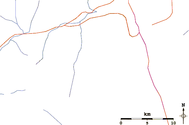 Roads and rivers around Mount Cobb (British Columbia)