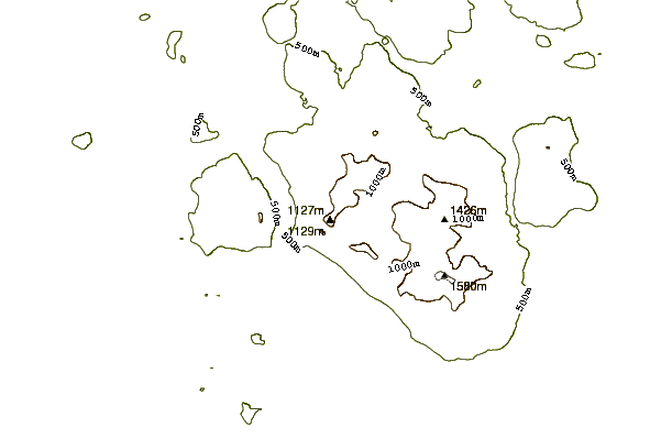 Mountain peaks around Mount Coe