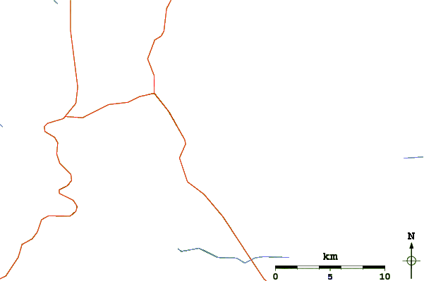 Roads and rivers around Mount Coe