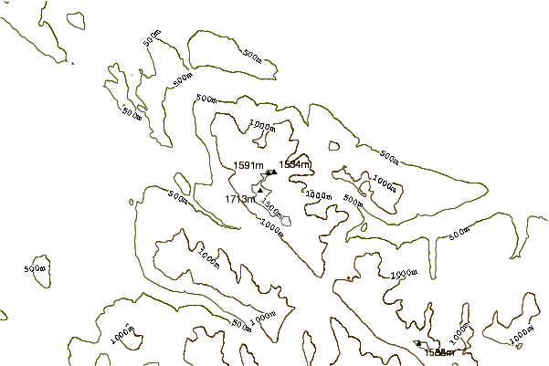 Mountain peaks around Mount Cokely