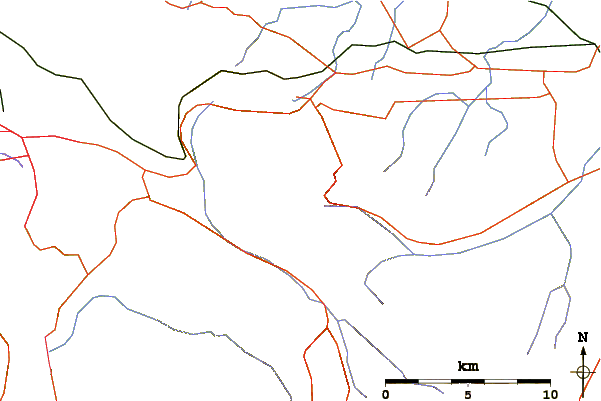 Roads and rivers around Mount Cokely