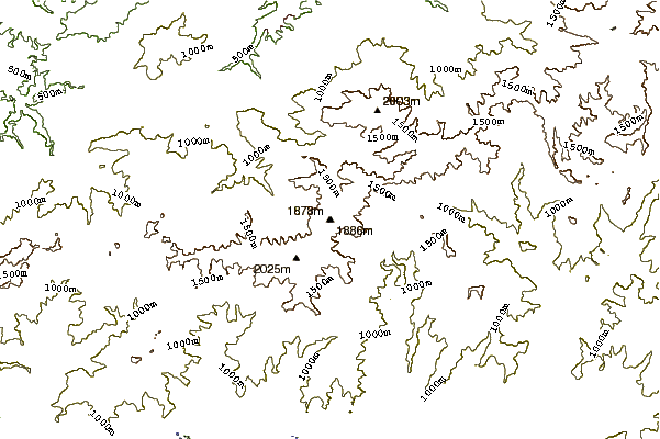 Mountain peaks around Mount Collins