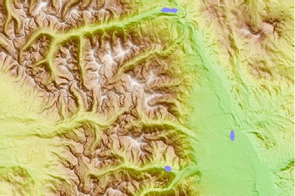 Surf breaks located close to Mount Columbia (Sawatch)