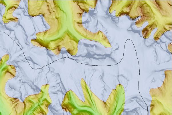 Surf breaks located close to Mount Columbia (Alberta)